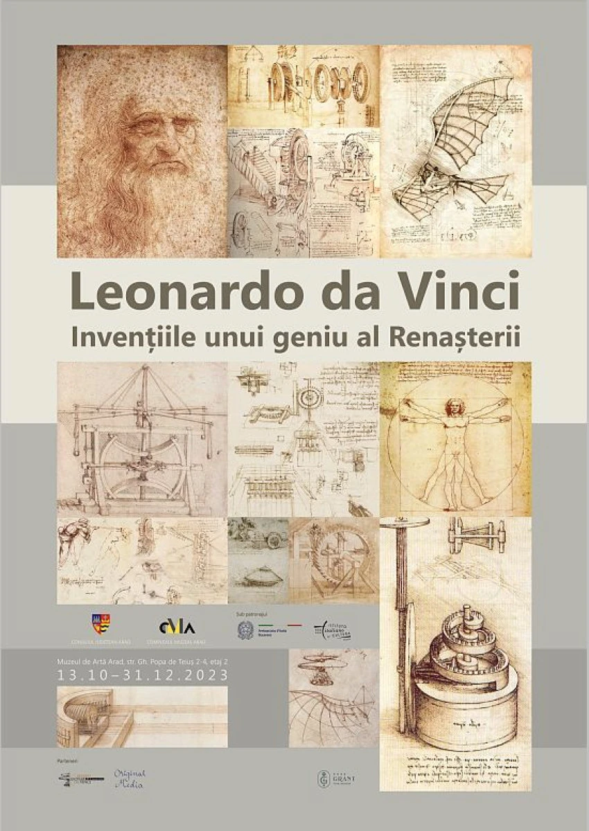 Muzeul de Artă Arad găzduiește expoziția „Leonardo da Vinci – The Machines. Invențiile unui Geniu al Renașterii”