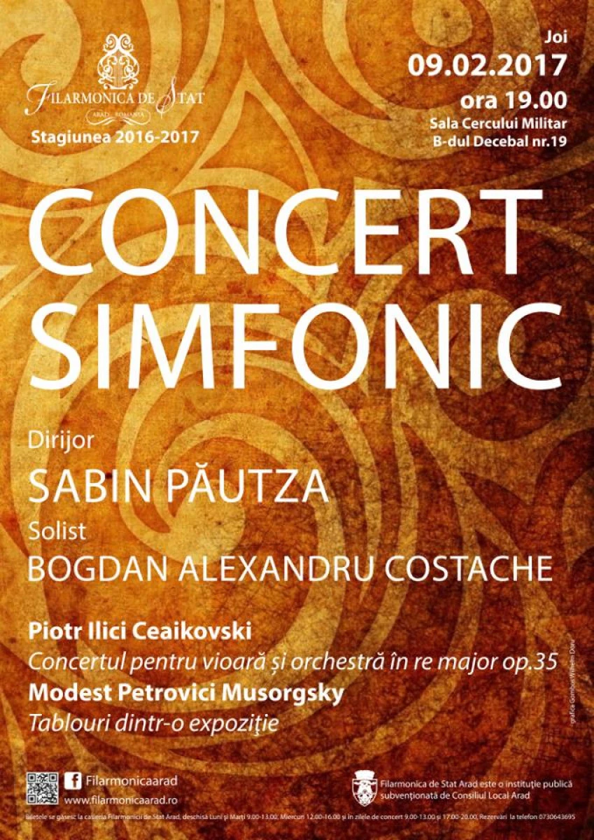Muzica marilor romantici ruși sub bagheta maestrului Sabin Păutza, la filarmonica arădeană