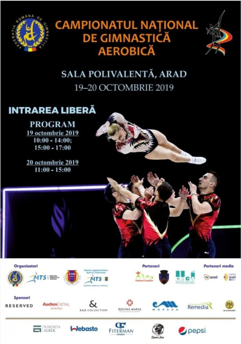 Naţionalele de gimnastică aerobică revin, după 18 ani, la Arad!