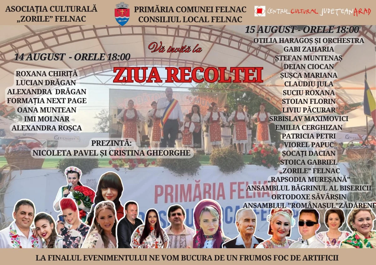 O nouă ediție a Zilelor comunei Felnac va fi organizată în 14-15 august