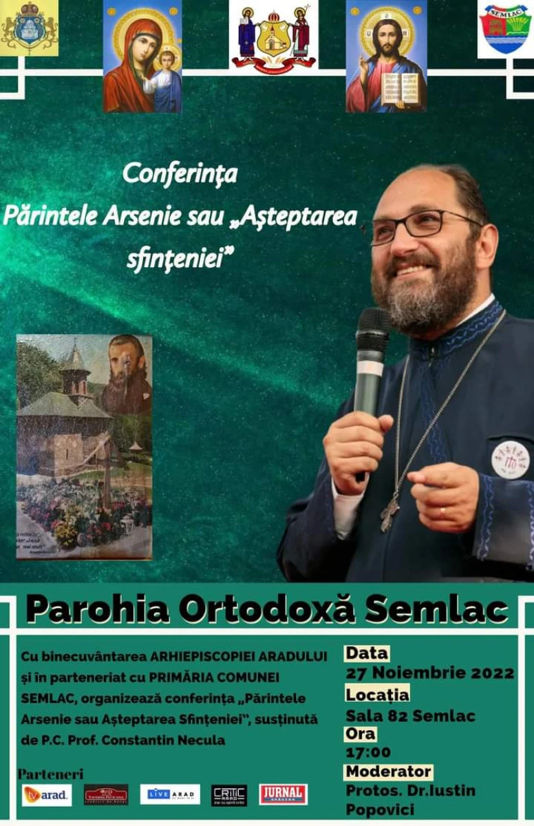Părintele Constantin Necula va conferenția în Parohia Semlac