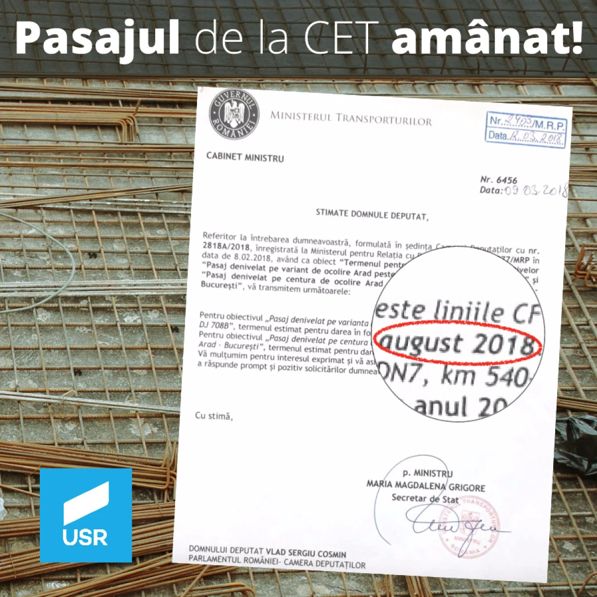 Pasajul de la CET primește o nouă amânare