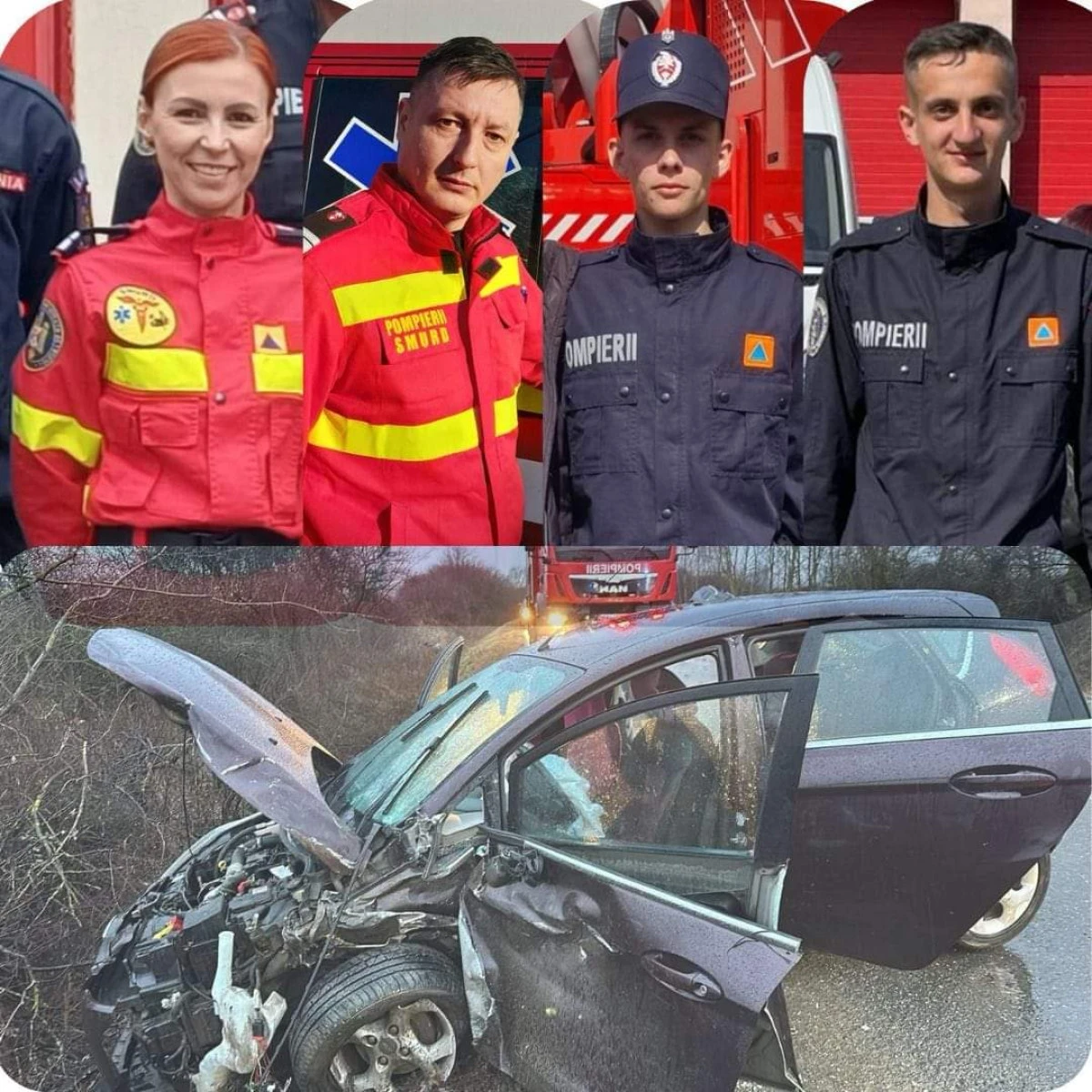 Patru pompieri arădeni, aflați în drum spre serviciu, au intervenit la un accident rutier