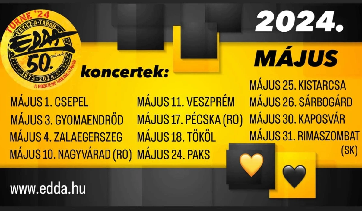 Pecica: Celebra trupă maghiară de rock Edda va concerta la Pecica în data de 17 Mai, la Zilele Orașului!