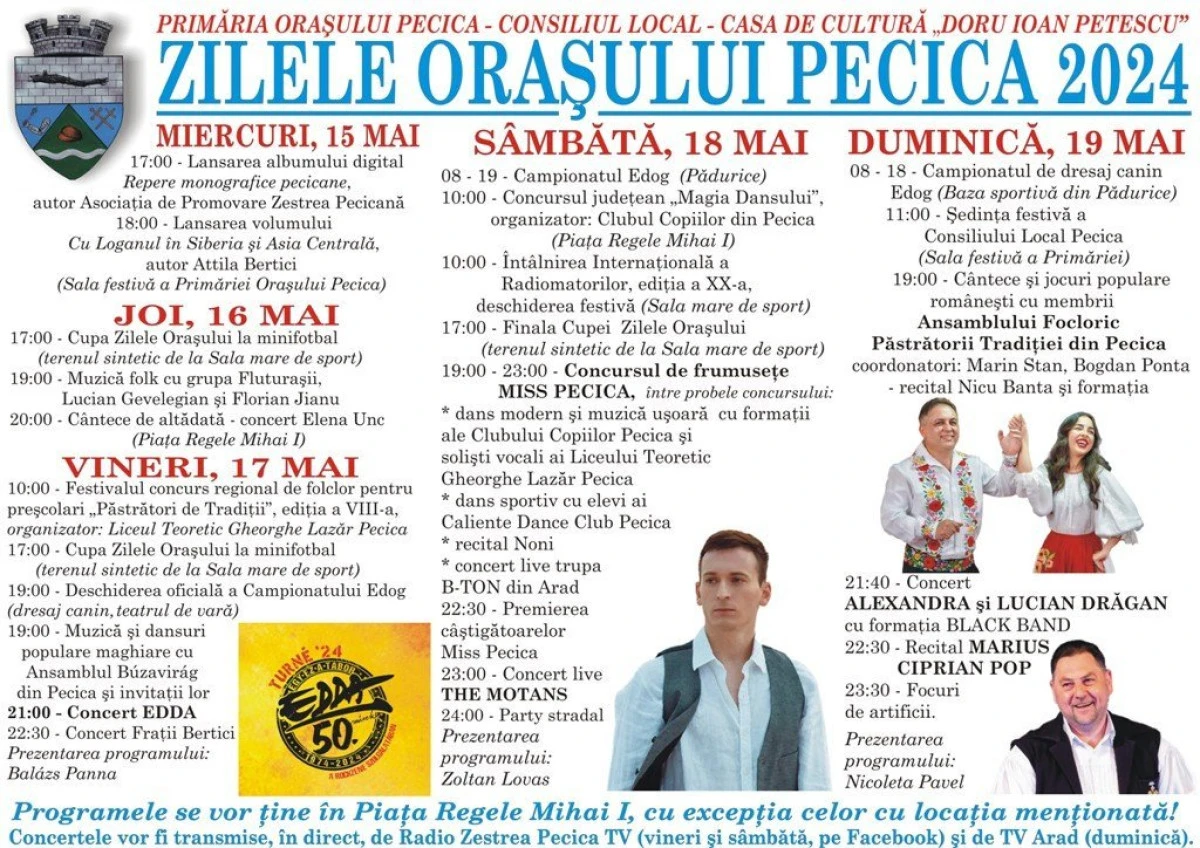 Pecica sărbătorește 20 de ani de la ridicarea la rangul de oraș