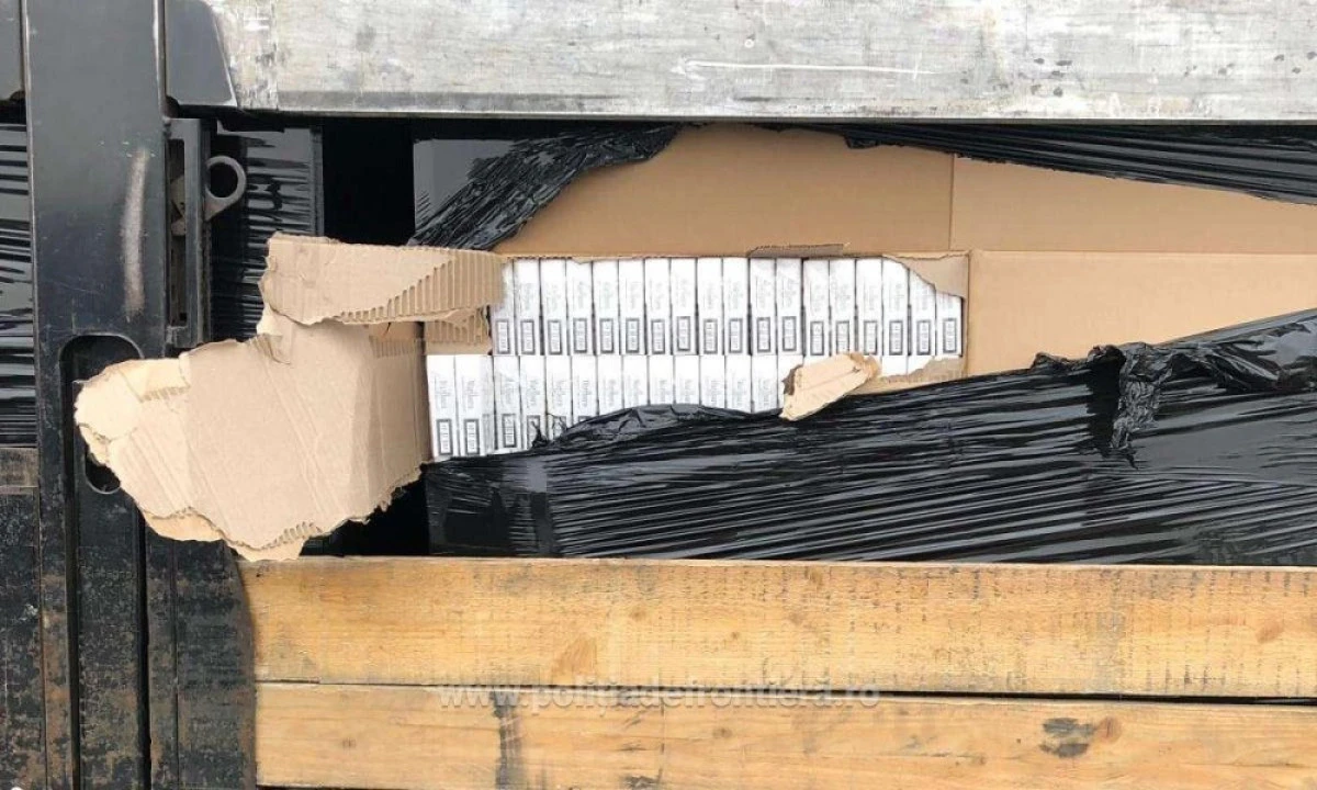 Peste 400.000 de pachete cu ţigări de contrabandă, depistate într-un automarfar la P.T.F. Nădlac II