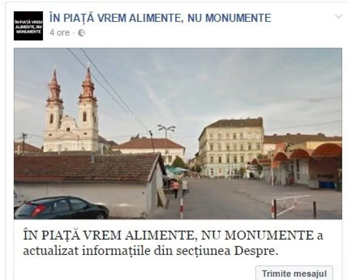 Petiţie online pentru a stopa demolarea Pieţei Catedralei