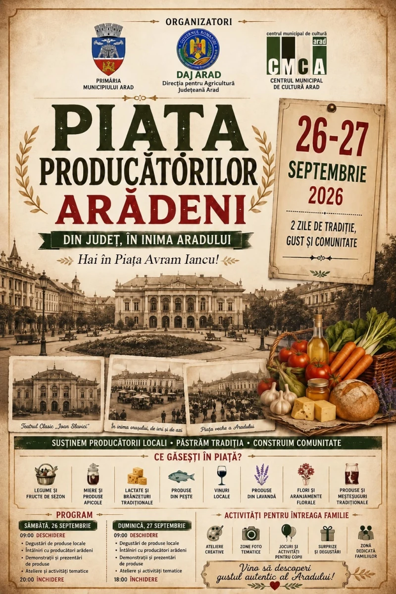 „Piața Producătorilor Arădeni“, în Piața „Avram Iancu“