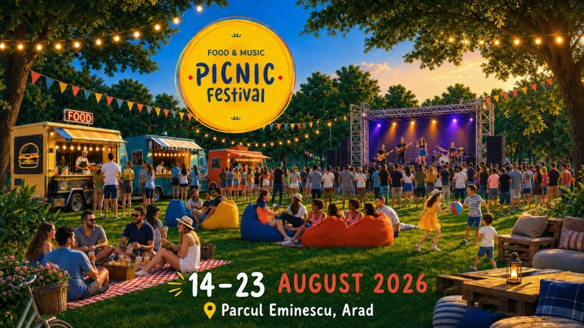 Picnic Festival revine la Arad între 14 și 23 august: zece zile cu street food, muzică și seri de vară în aer liber