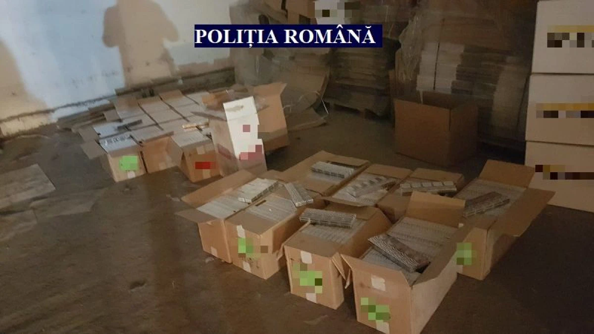 Polițiștii au descoperit un depozit de țigări de contrabandă, pe 6 Vânători. Captura se apropie de un milion de euro