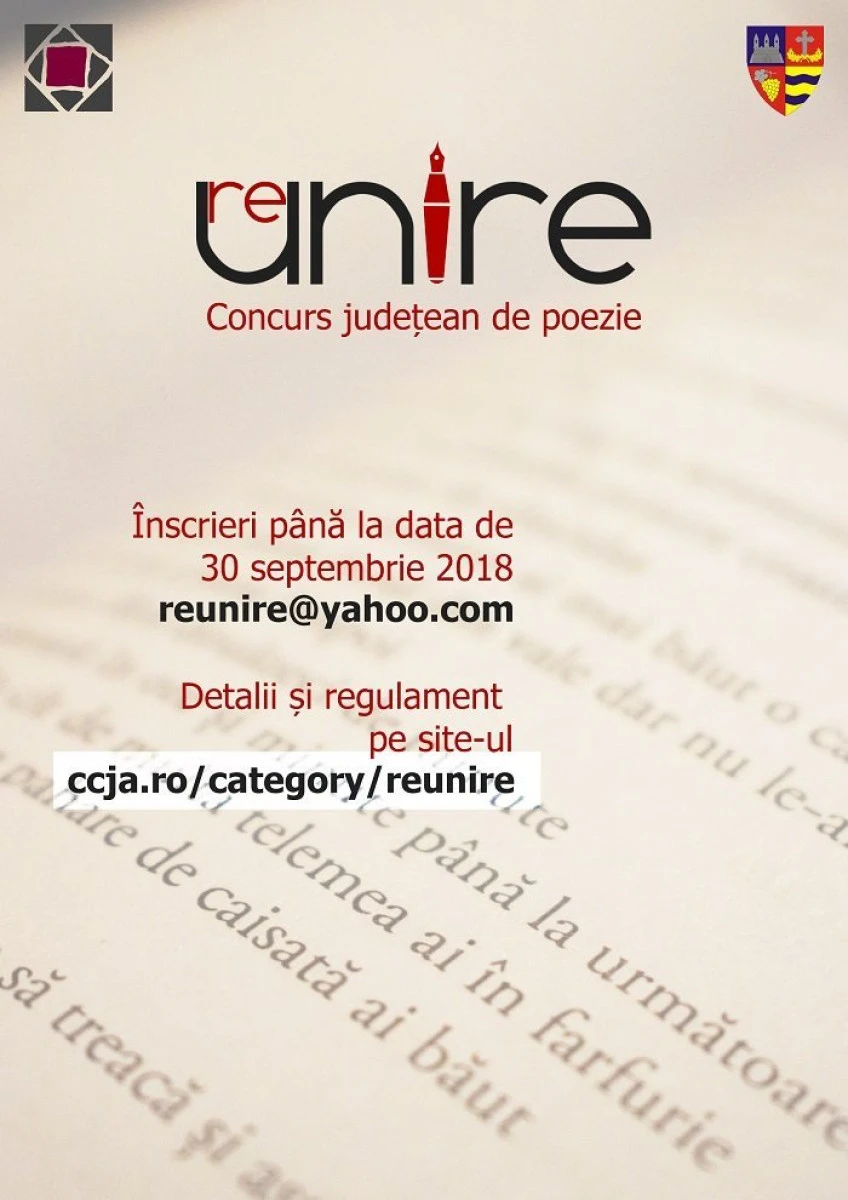 Prelungire de termen la Concursul judeţean de poezie reUNIRE