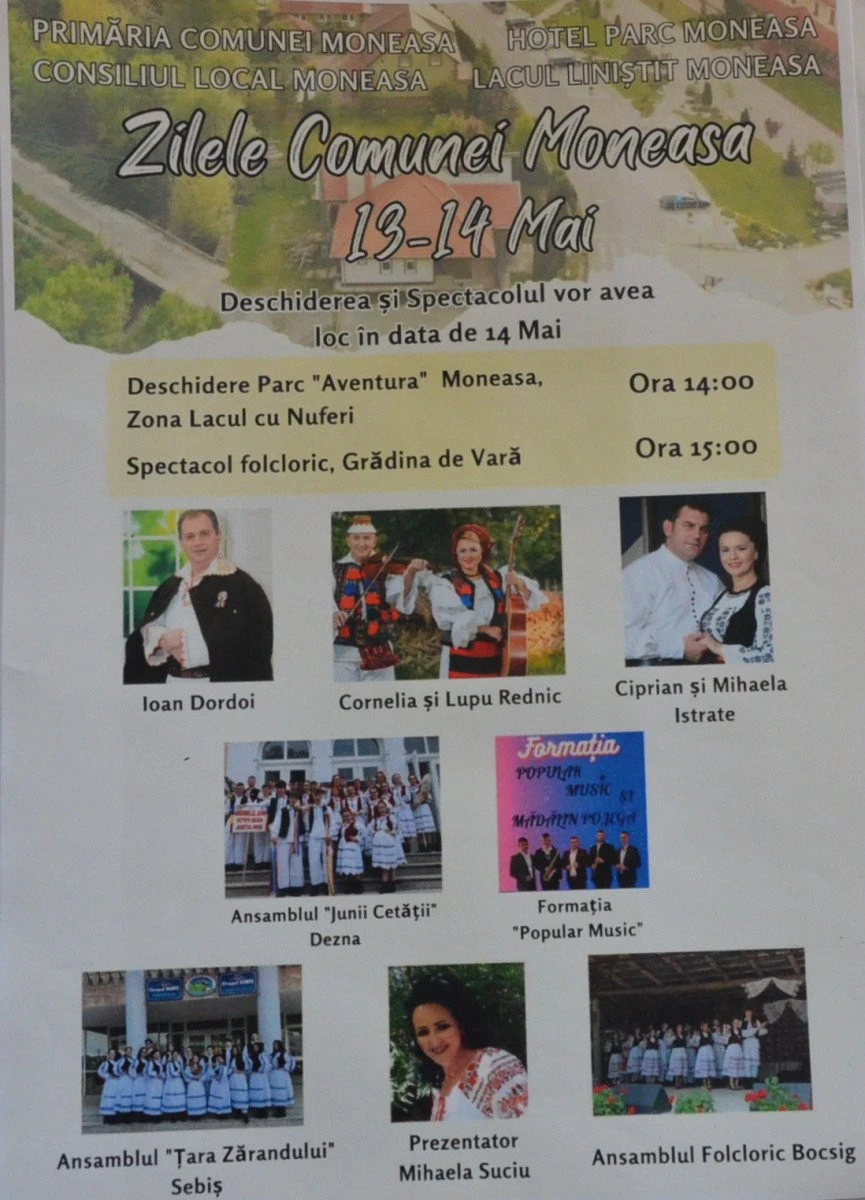 Primăria Moneasa vă invită la „Zilele Comunei“ în 13-14 mai