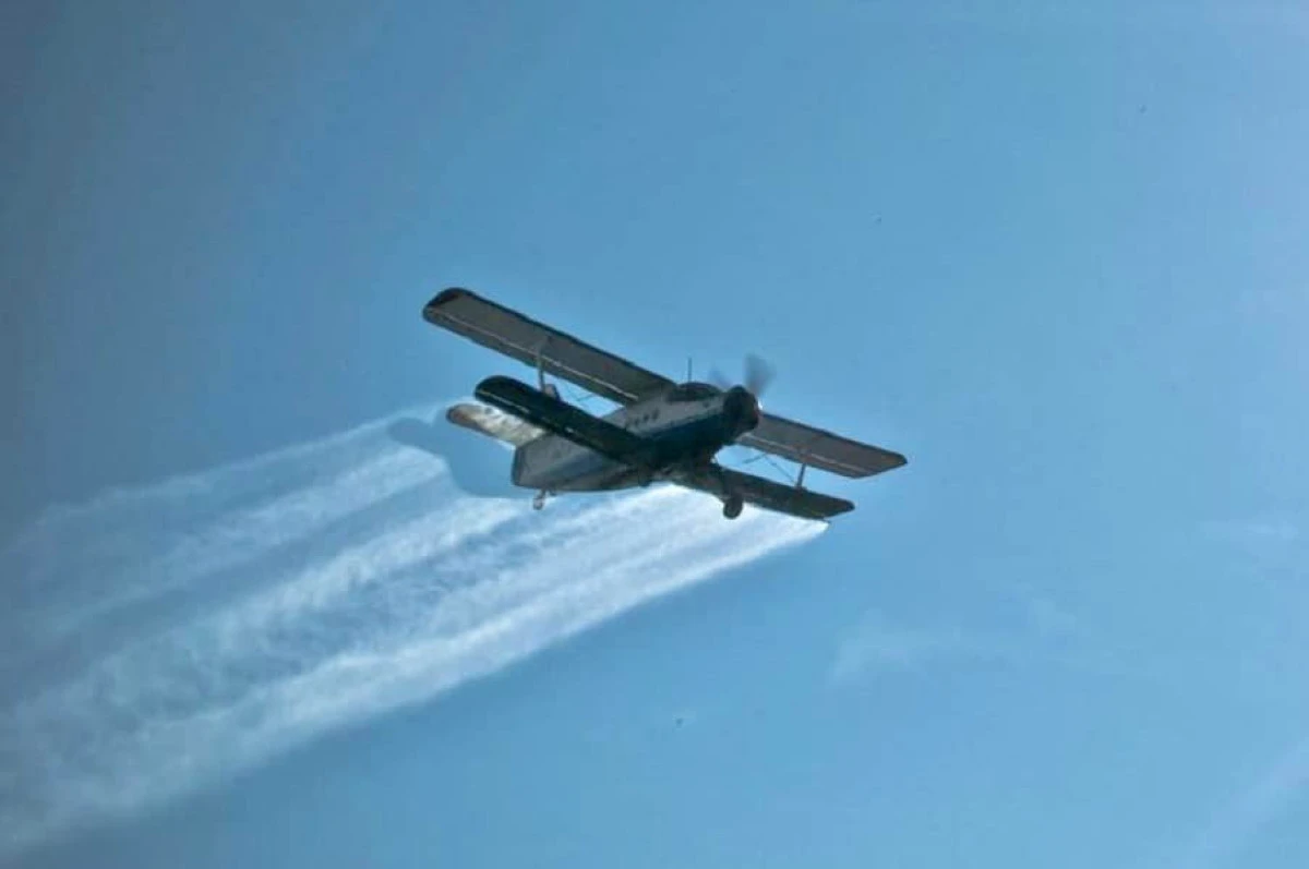 Primul tratament aviochimic pentru combaterea insectelor din acest an