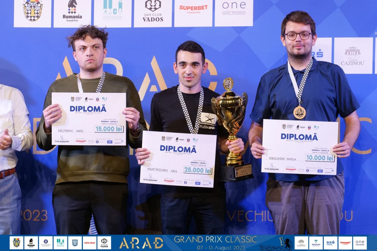 Principalul favorit, șahistul armean Haik Martirosyan, a câștigat Arad Grand Prix Classic
