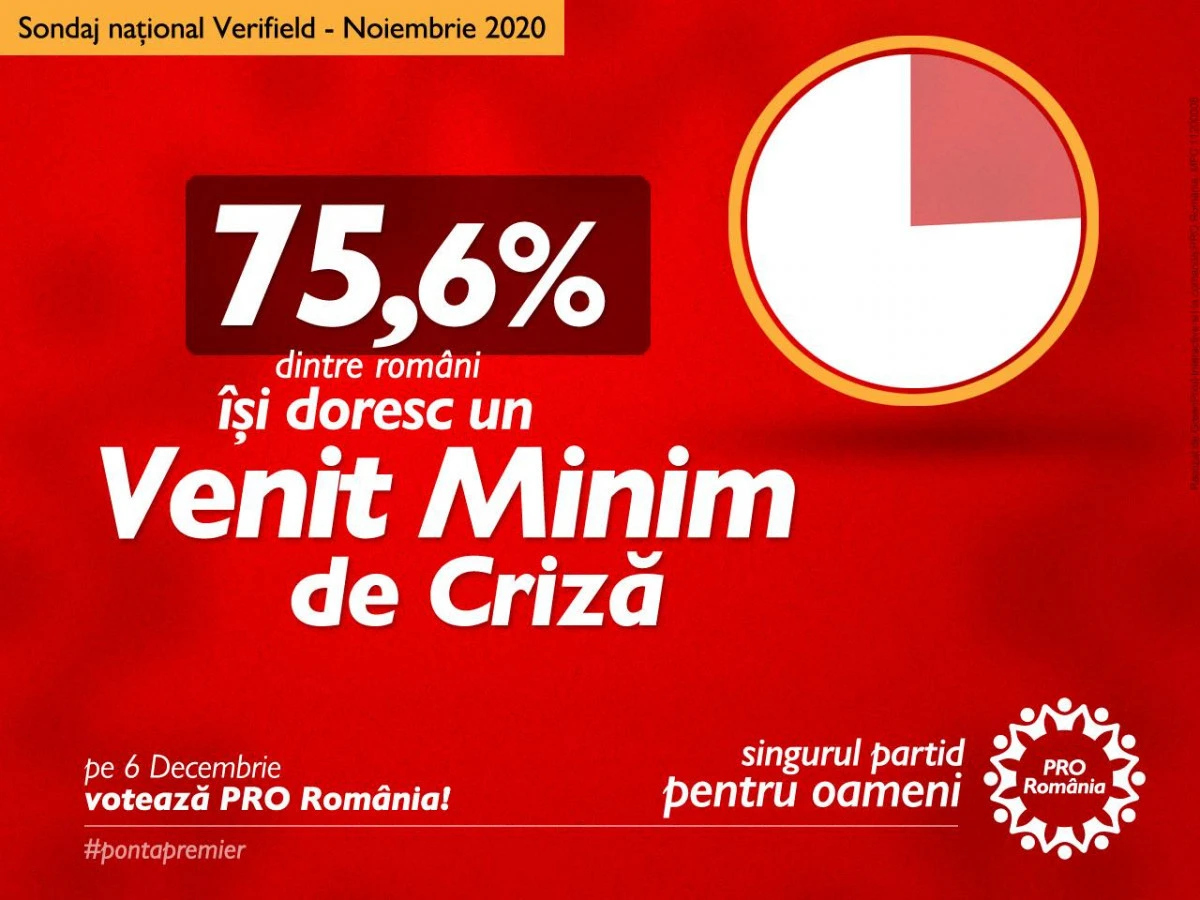 PRO România garantează venit minim de criză, pentru siguranţa familiilor
