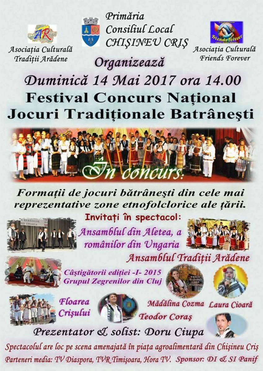 Programul Festivalului "Jocuri Tradiționale Bătrânești" de la Chișineu Criș