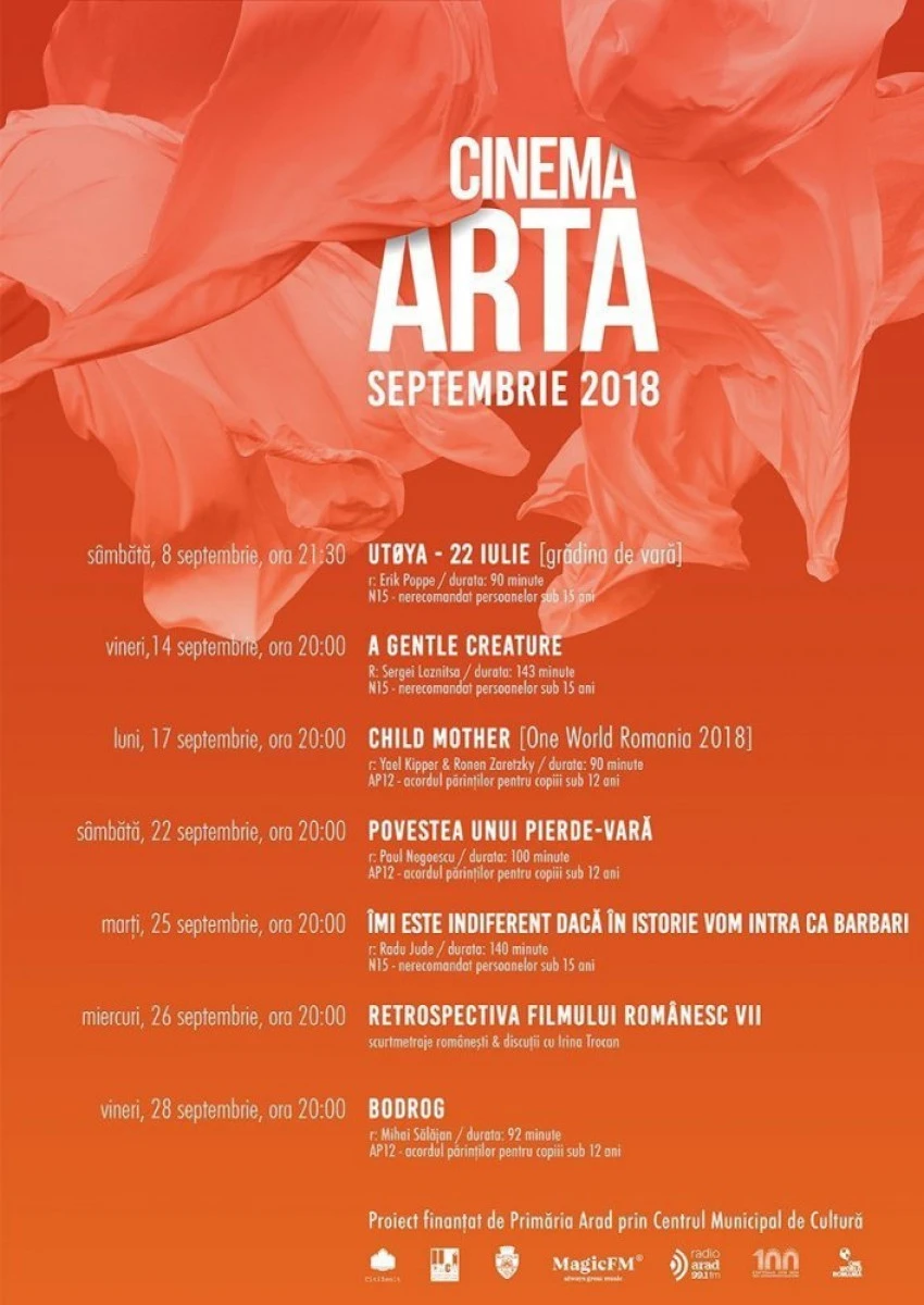 Programul lunii septembrie la Cinema Arta