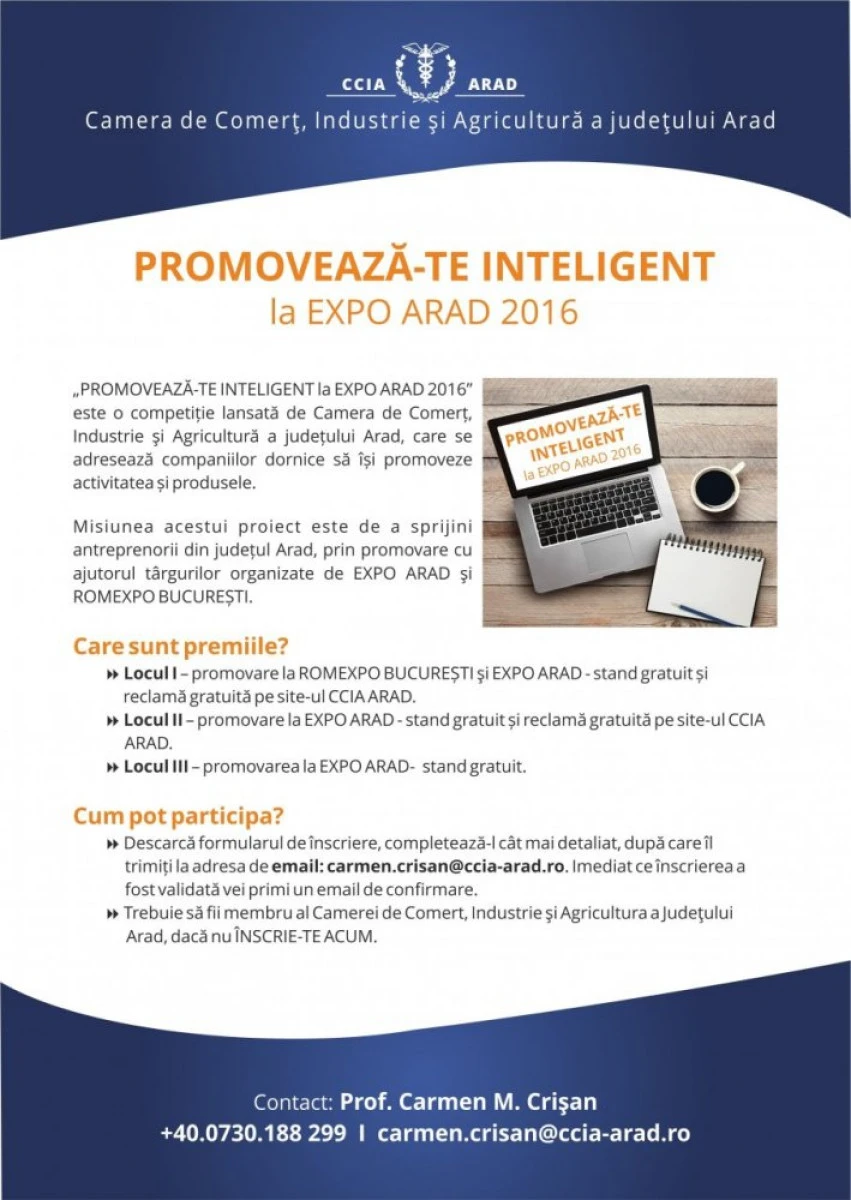 PROMOVEAZĂ-TE INTELIGENT LA EXPO ARAD 2016