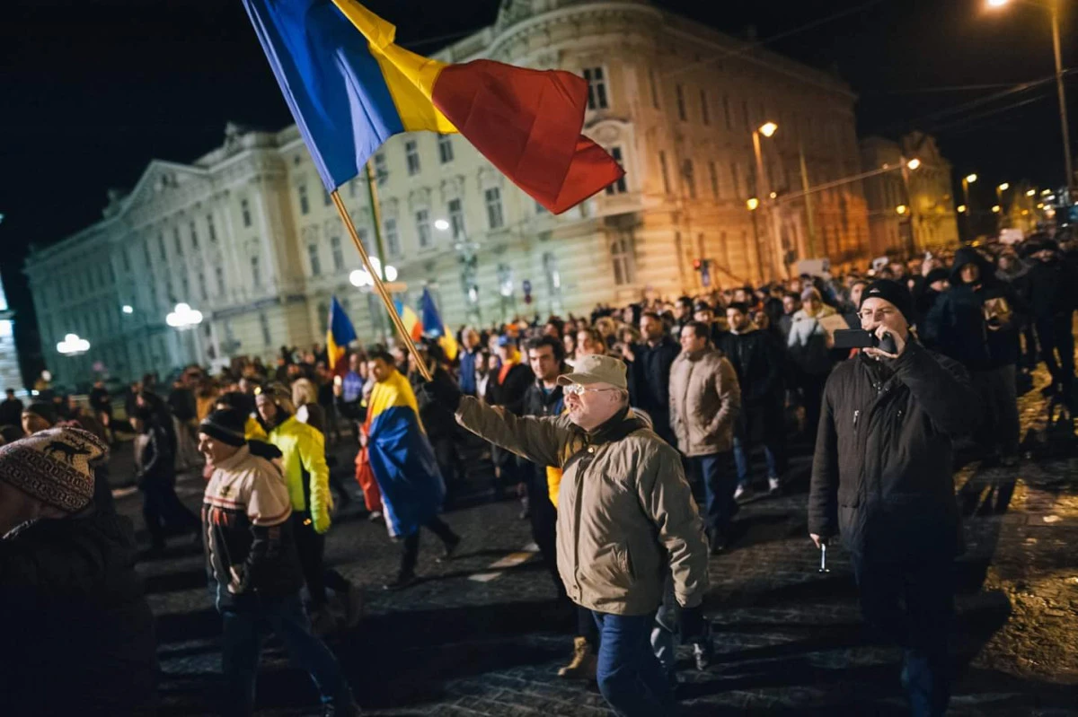 Proteste în centrul Aradului, împotriva modificării Codului Penal