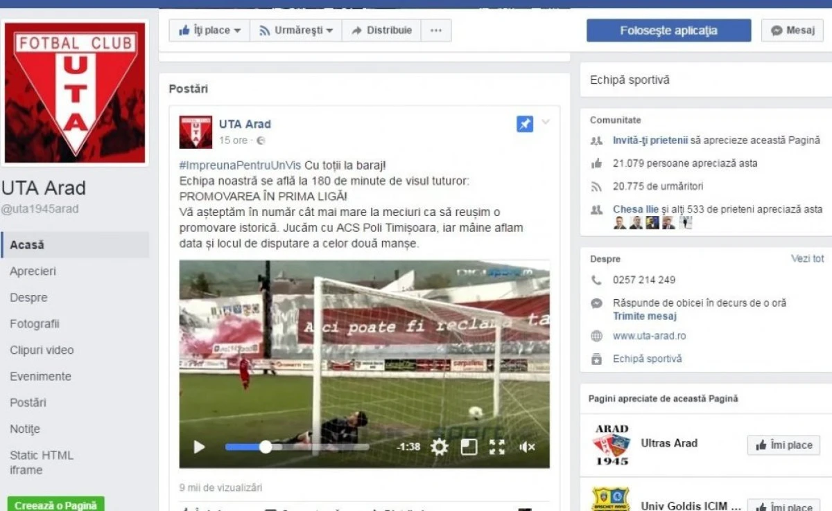 Război între fani! Meciul UTA-Poli a început pe Facebook