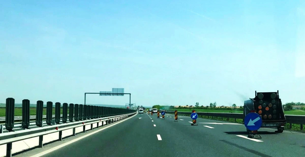 Reparații pe autostrada Timișoara-Arad-Pecica! Adaptați viteza în zonele cu lucrări!
