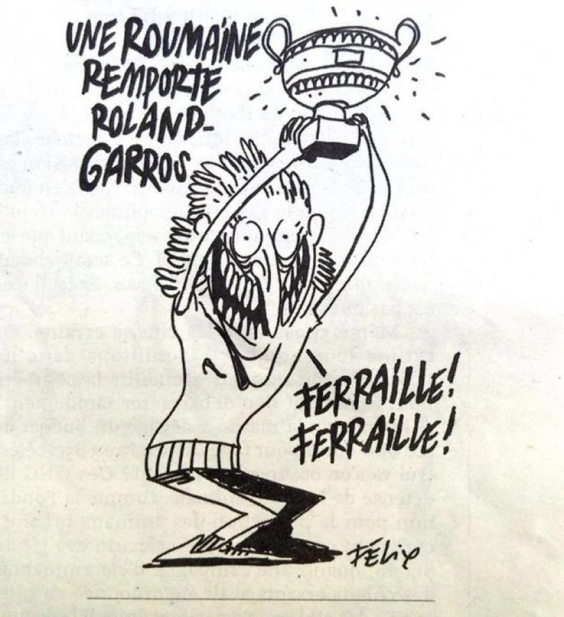 Replica redactorului-şef al Charlie Hebdo la caricatura cu Simona Halep