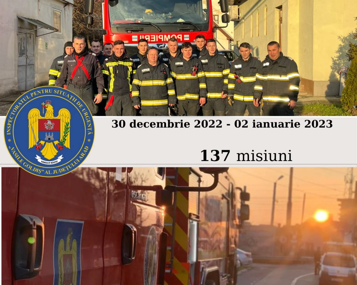 Revelion cu aproape 140 de intervenții pentru pompieri