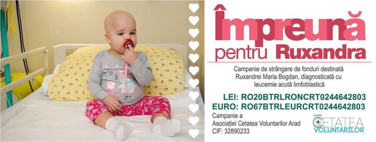 Ruxandra Maria are nevoie de ajutorul nostru! Fetița de 1 an și 4 luni suferă de leucemie