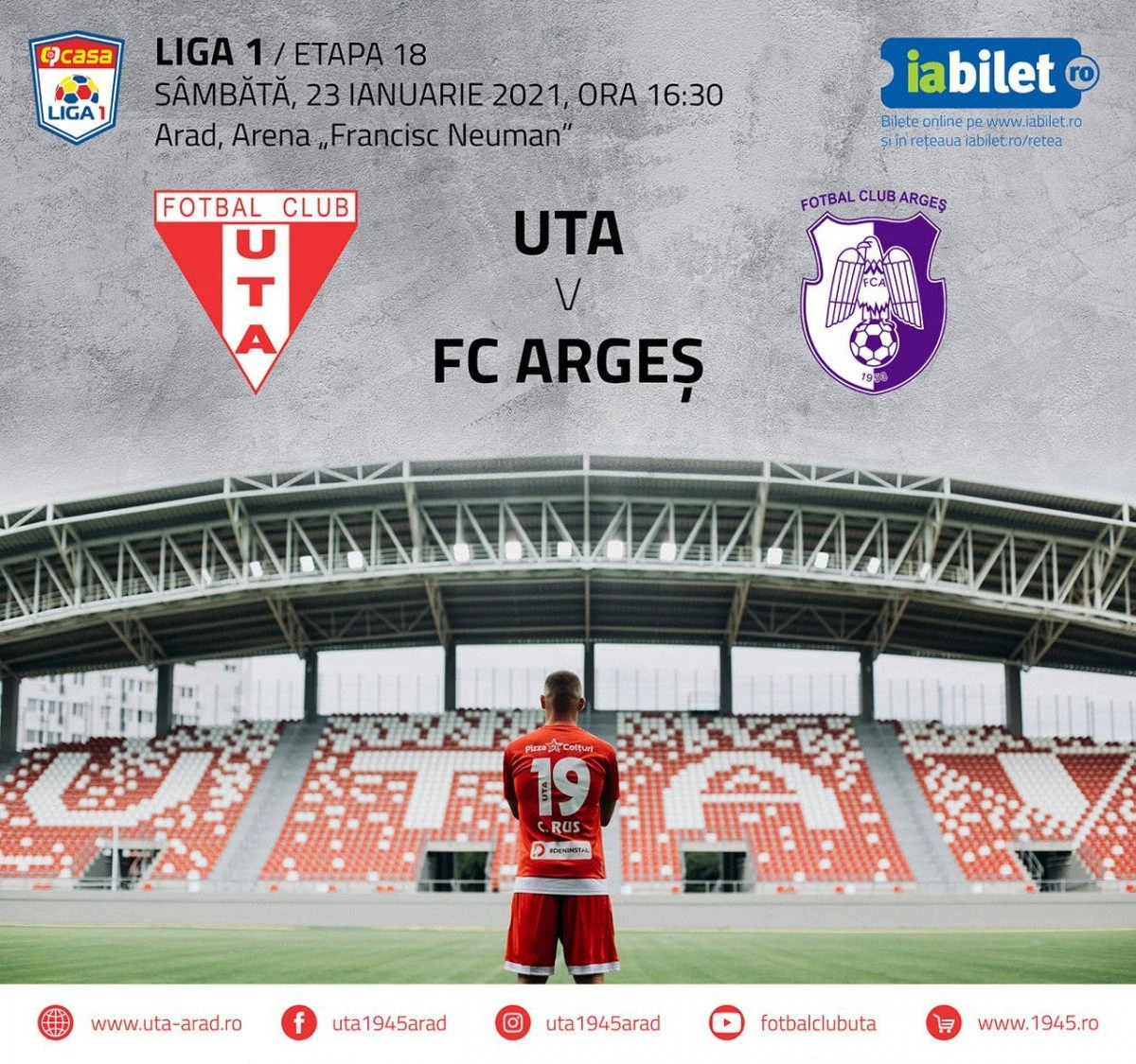 S-au pus în vânzare bilete virtuale pentru meciul UTA - FC Argeş