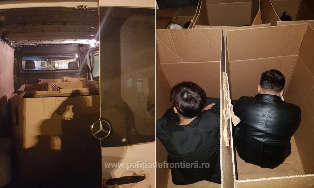 Şapte cetăţeni din Vietnam şi Bangladesh, ascunși în cutii de carton, au încercat să iasă ilegal prin vama Nădlac