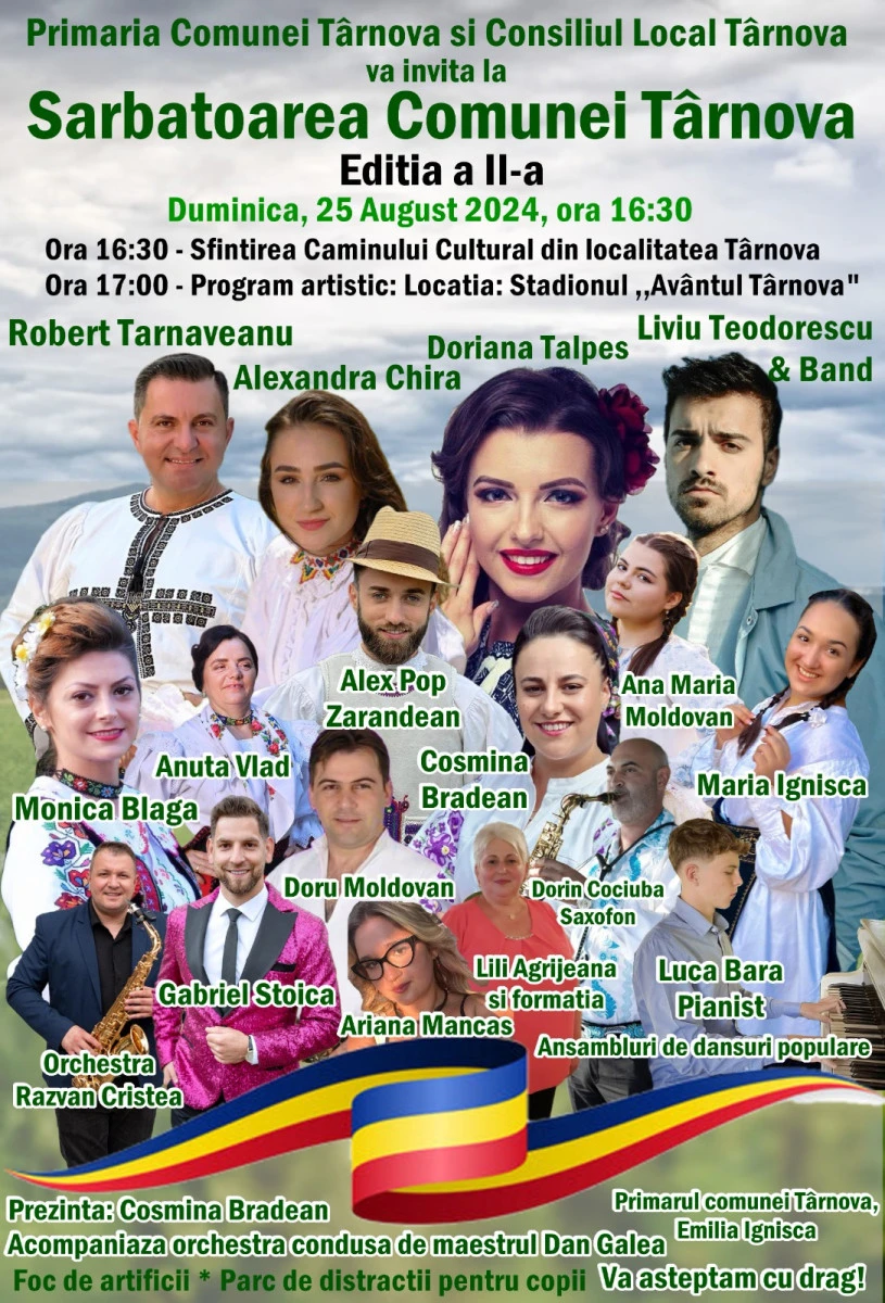 Sărbătoarea Comunei Târnova, Ediția a II-a, va avea loc duminică, 25 august