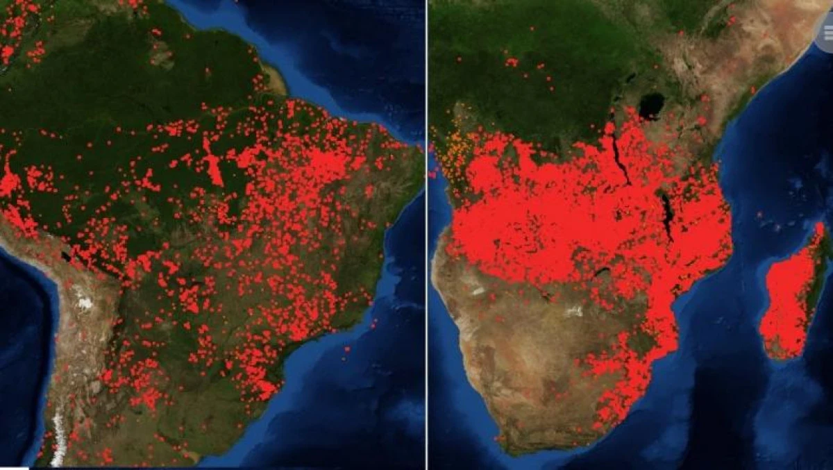 Și Africa arde. Imagini de groază făcute publice de NASA