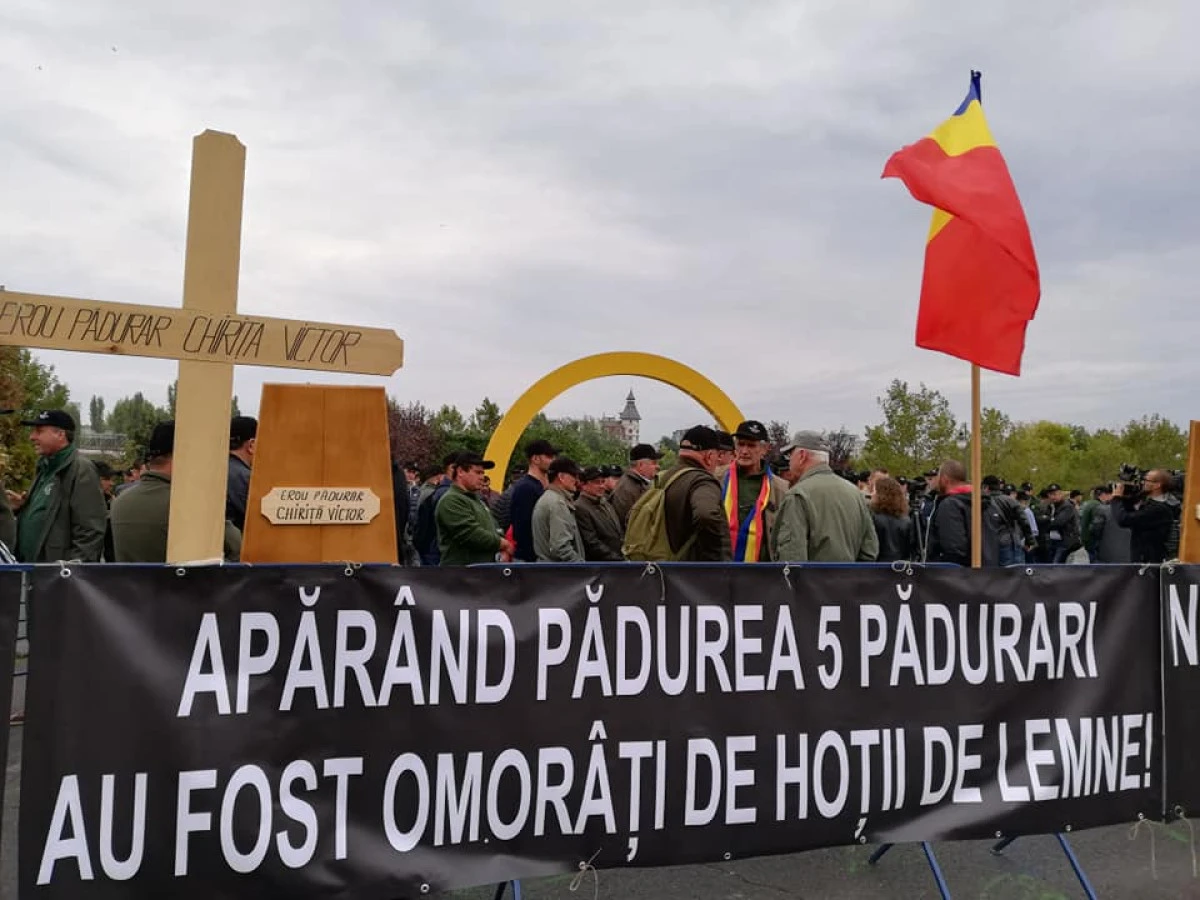 Silvicultorii protestează astăzi în fața Camerei Deputaților