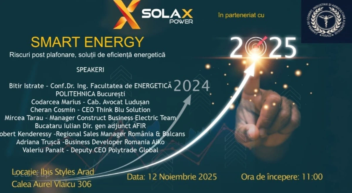 SMART ENERGY ARAD 2025 - Energie inteligentă pentru viitorul României, cu speakeri profesioniști 