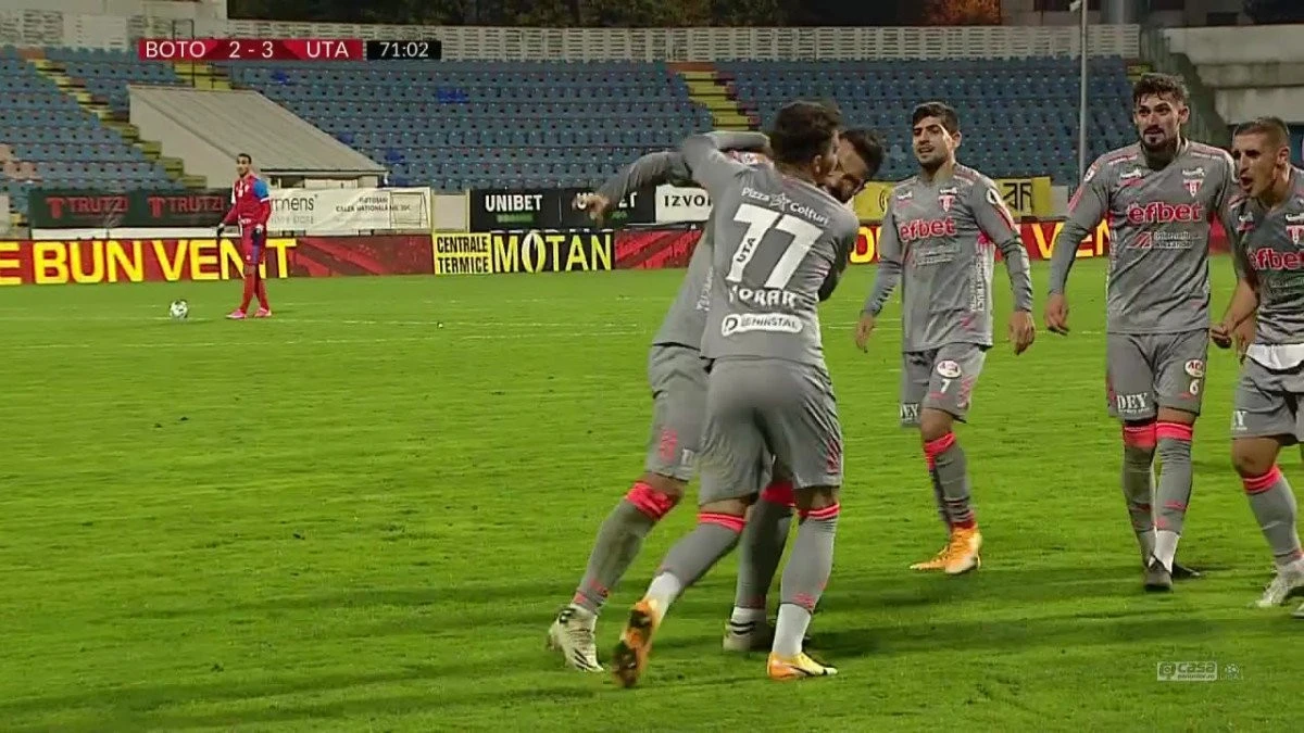 Spectaculoasa UTA dă lovitura la Botoşani şi urcă pe locul 5, în Liga 1!