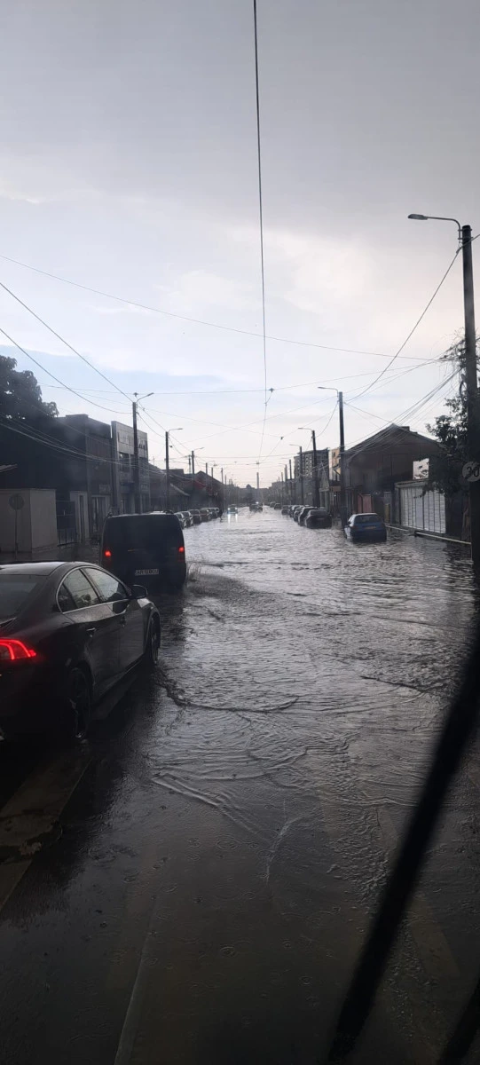 Strada Cocorilor, din nou sub ape. Echipele Companiei de Apă Arad intervin în mai multe zone din municipiu