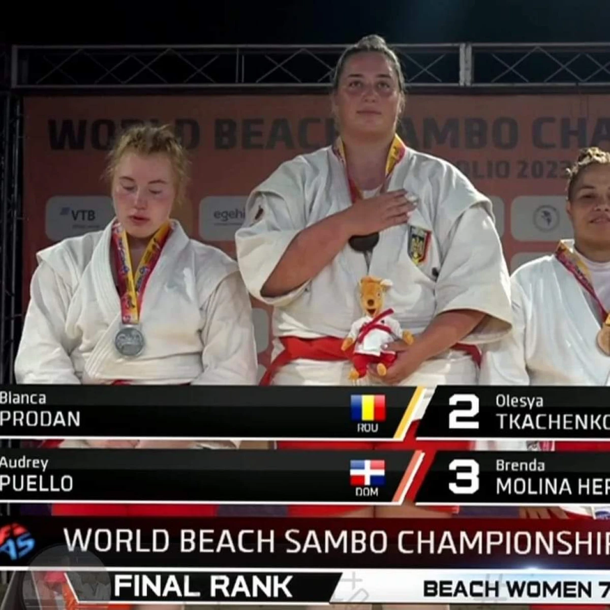 „Studenta” Bianca Prodan este campioană mondială la sambo pe plajă!