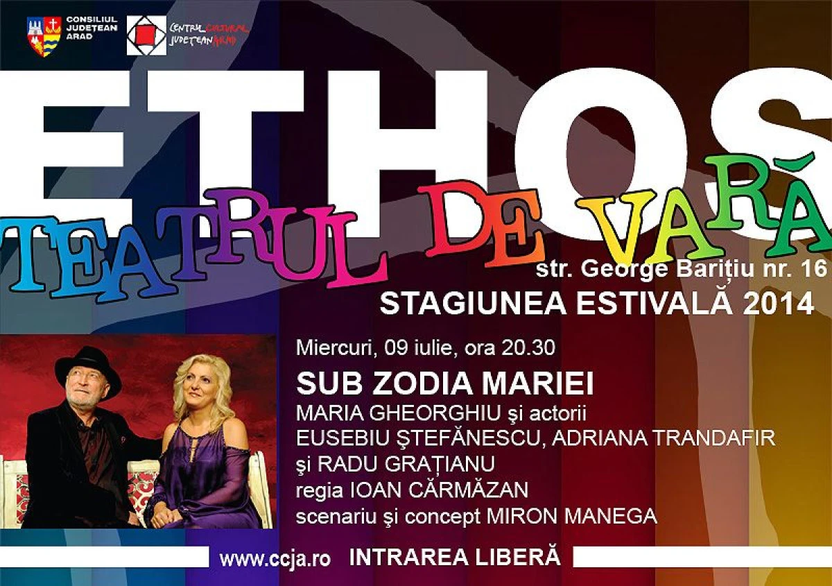 „SUB ZODIA MARIEI“, MAINE, LA TEATRUL DE VARA