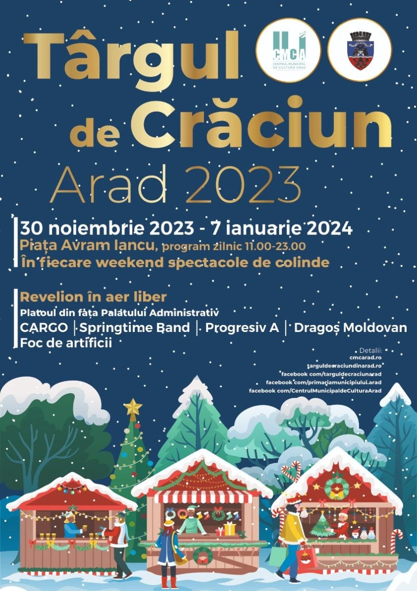 Târgul de Crăciun din Arad, ediția 2023 își va deschide porțile în data de 30 noiembrie
