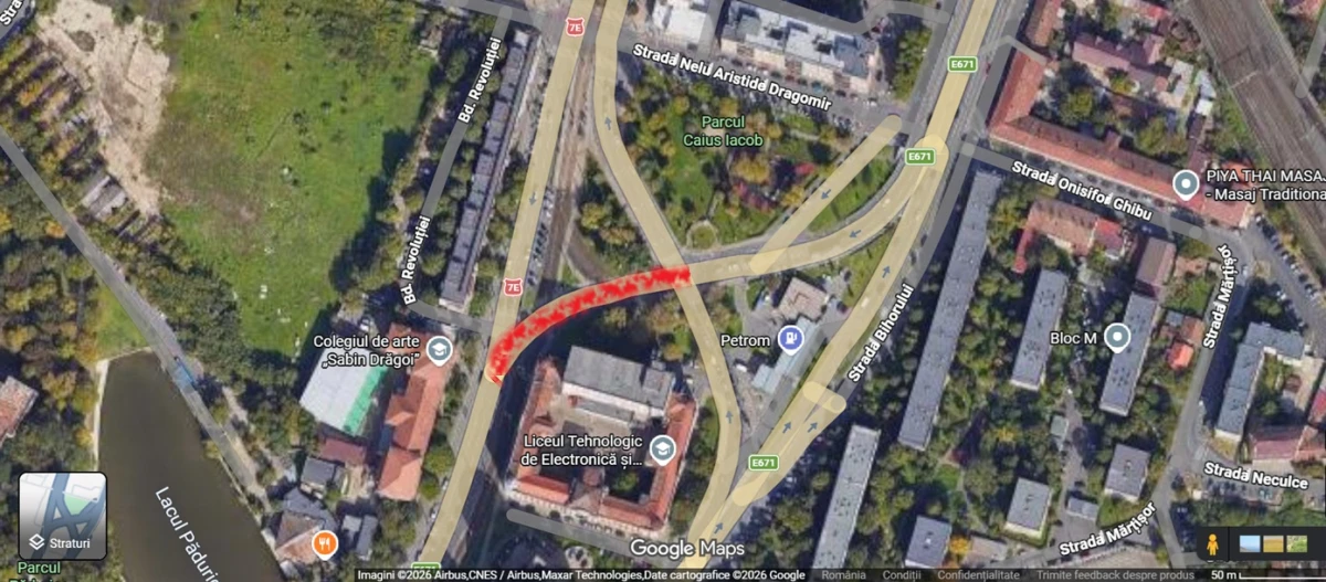 Trafic închis aproape o lună în Piața Academician Caius Iacob din Arad