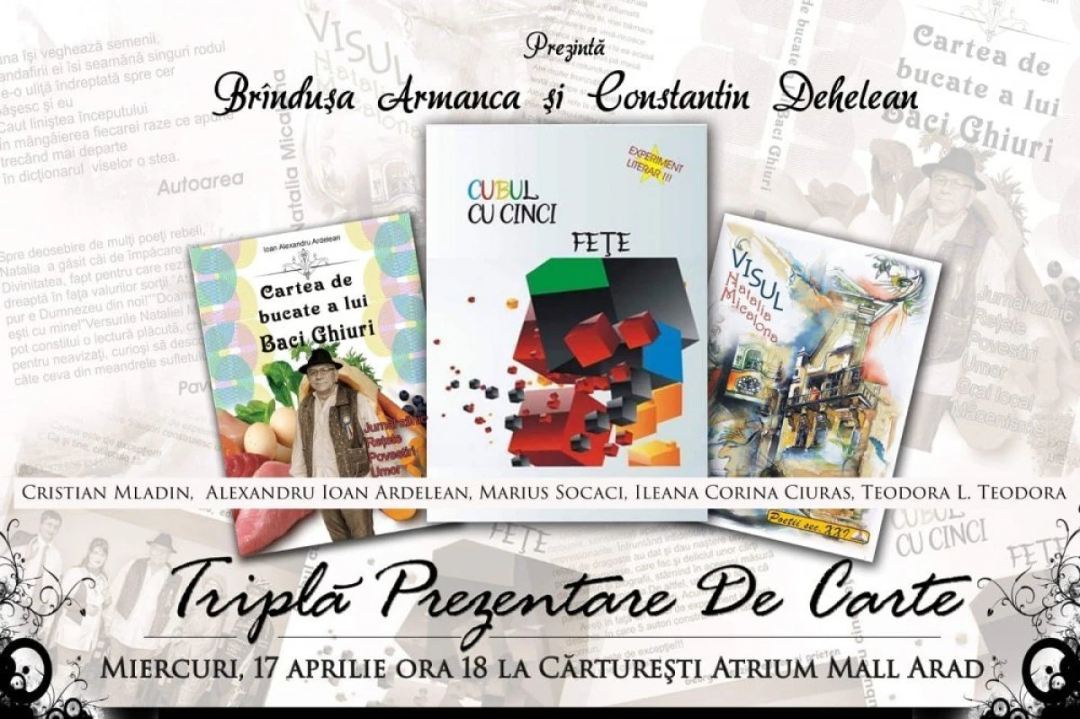 Triplă lansare de carte la Librăria Cărtureşti, din Atrium Mall