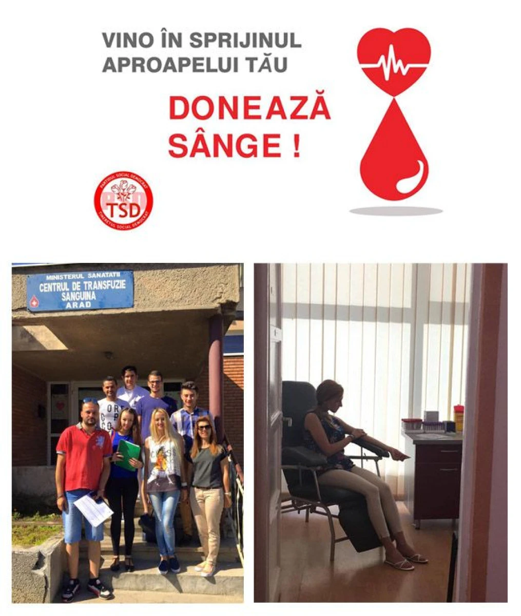 TSD ARAD A DEMARAT O CAMPANIE DE DONARE DE SÂNGE