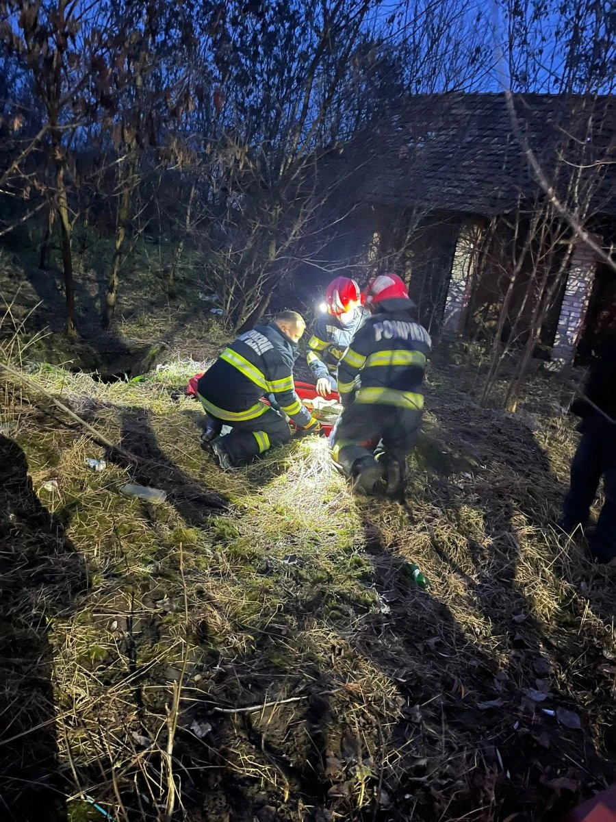 Un cățel a fost salvat de pompieri după ce a căzut într-o fântână