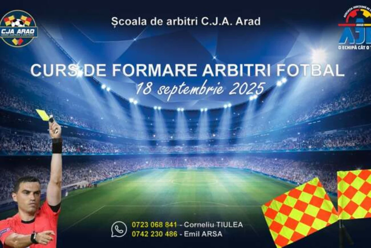 Un nou curs de arbitri de fotbal, la Arad