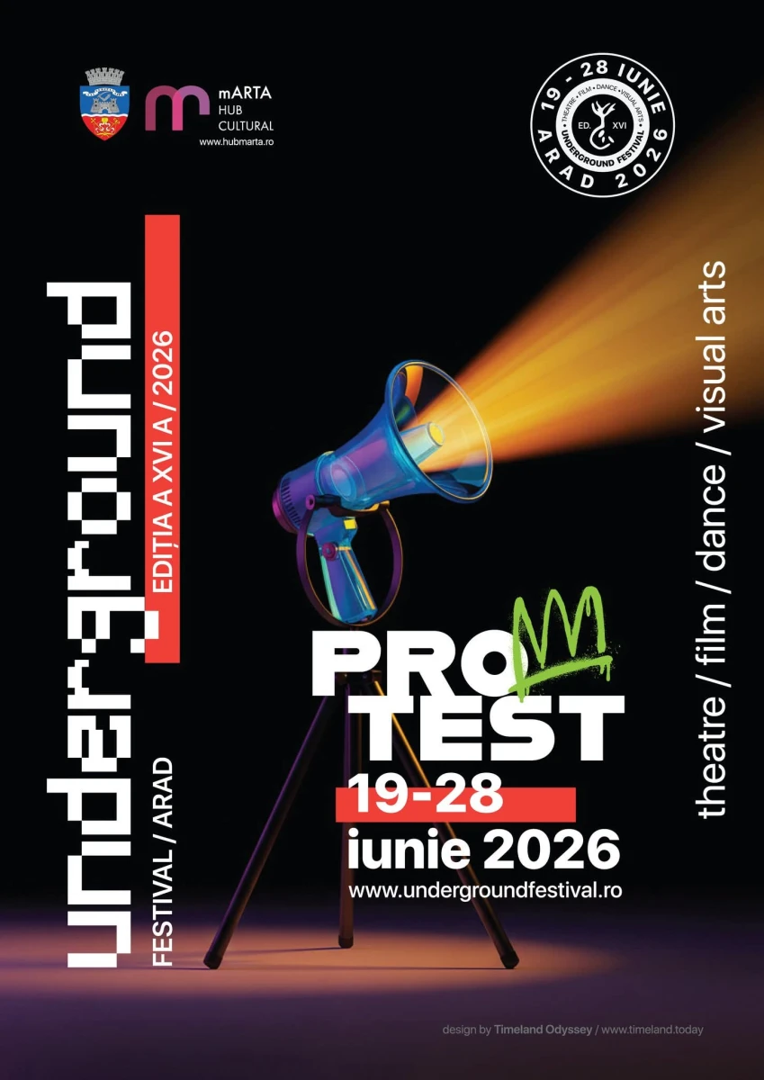 Underground Festival 2026 atrage zeci de artiști: 68 de spectacole și 30 de filme înscrise înainte de selecție