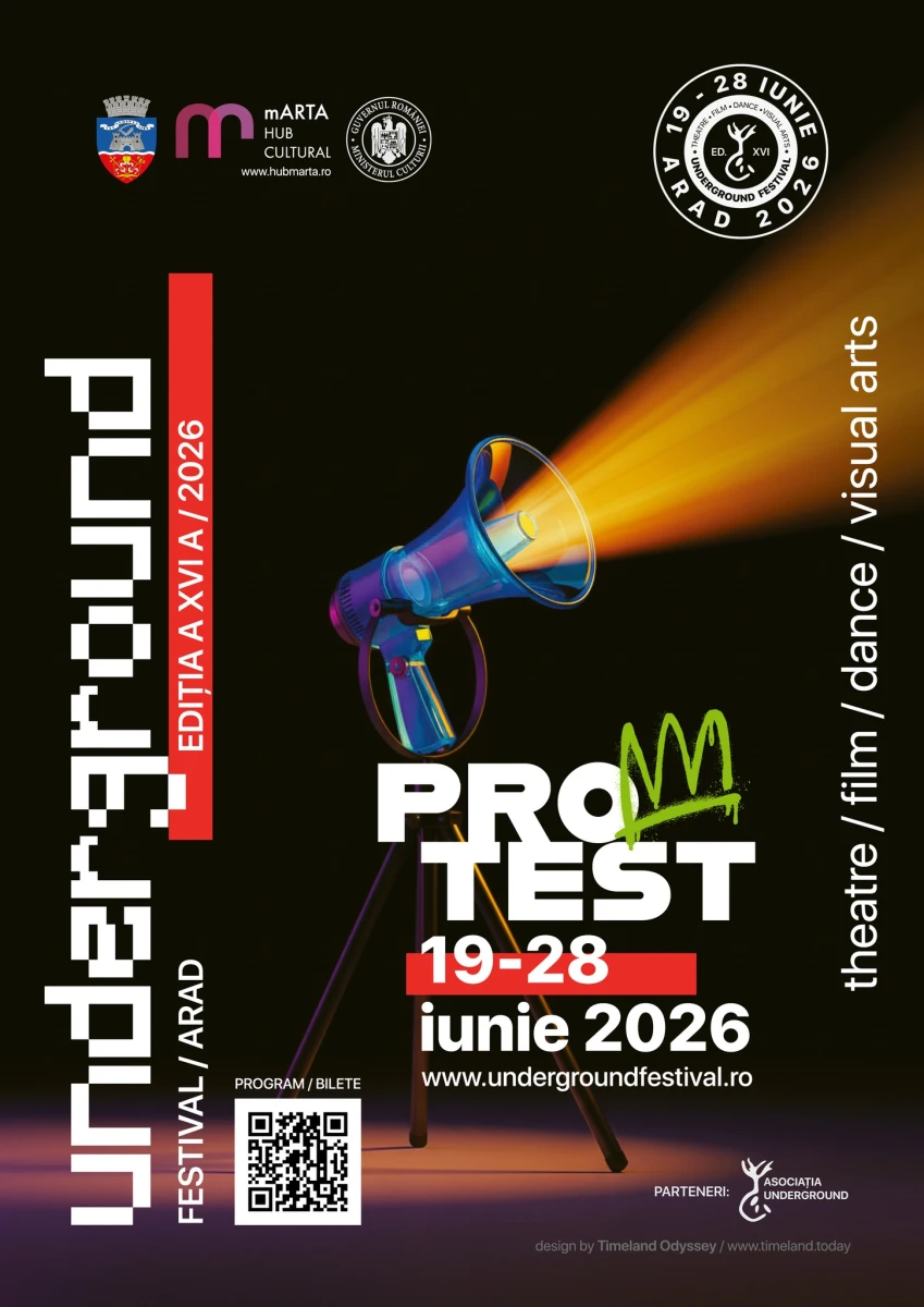 Underground Festival 2026 începe la Arad. Zece zile dedicate teatrului, filmului, dansului și artelor vizuale