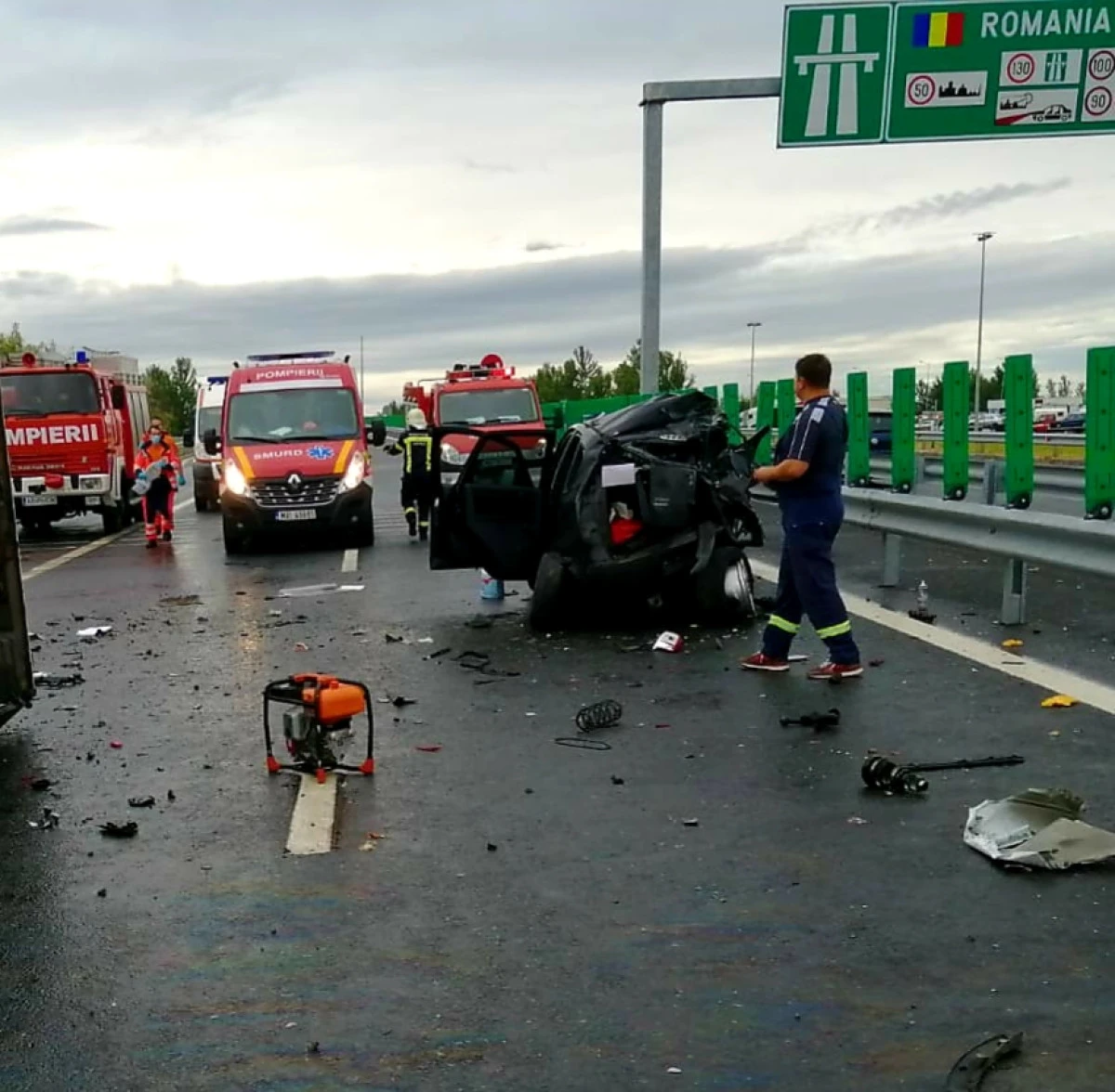 (UPDATE) Accident grav în apropiere de vama Nădlac. Printre victime sunt și trei copii
