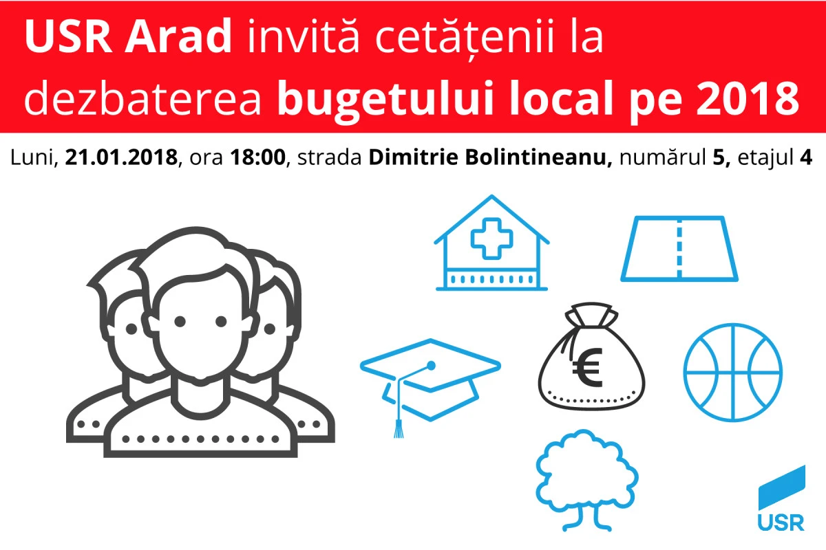 USR Arad dezbate cu cetățenii proiectul de buget local