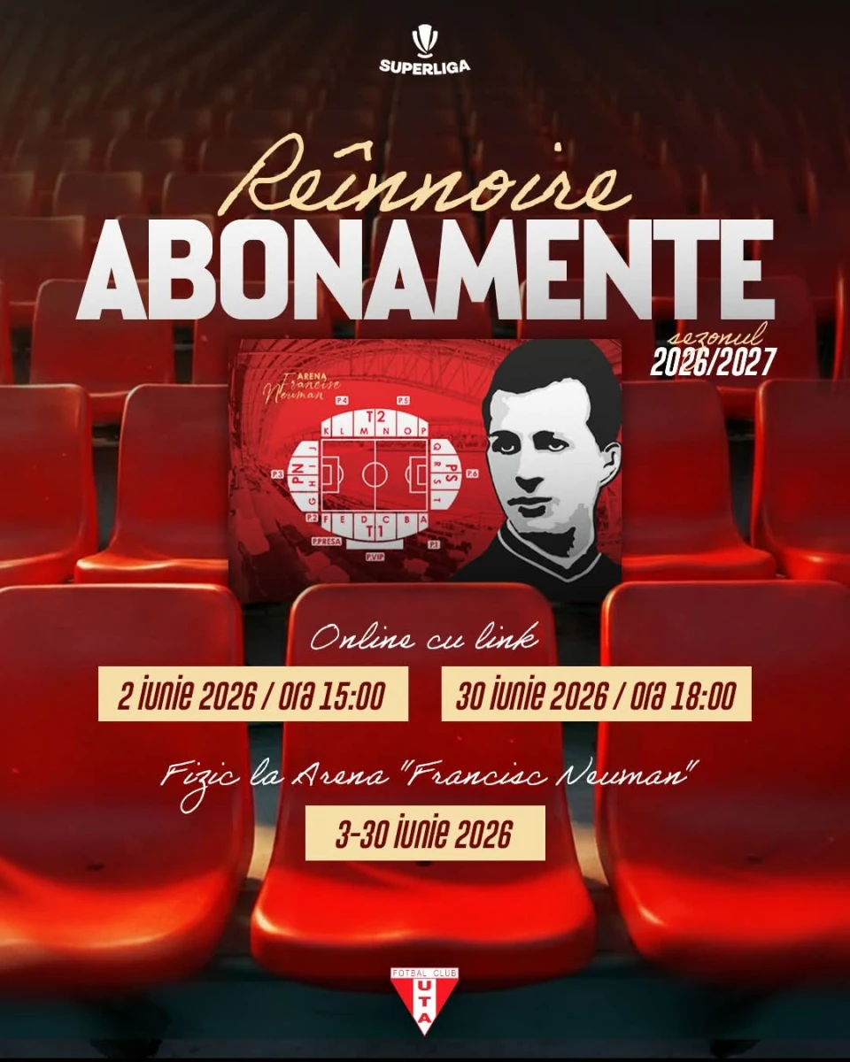 UTA a dat startul campaniei de abonamente pentru sezonul 2026-2027