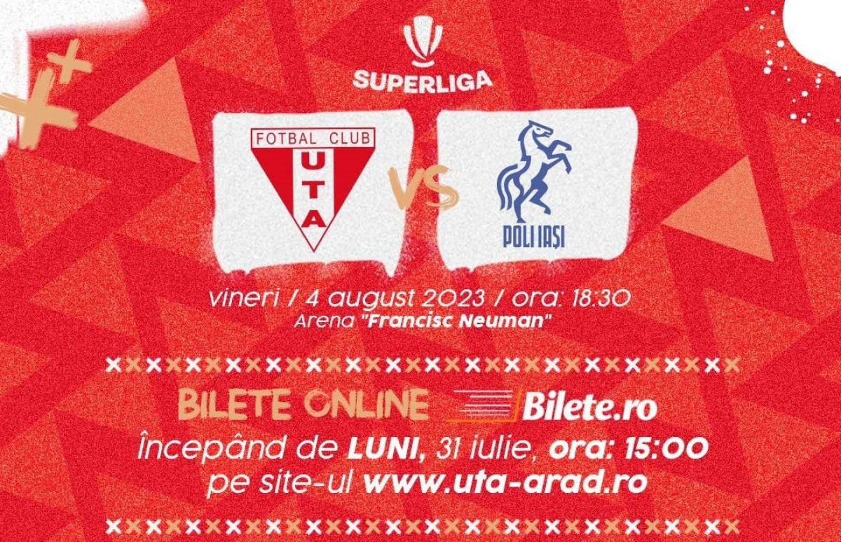 UTA pune în vânzare bilete pentru meciul de vineri, cu Poli Iași. Vezi program și prețuri!
